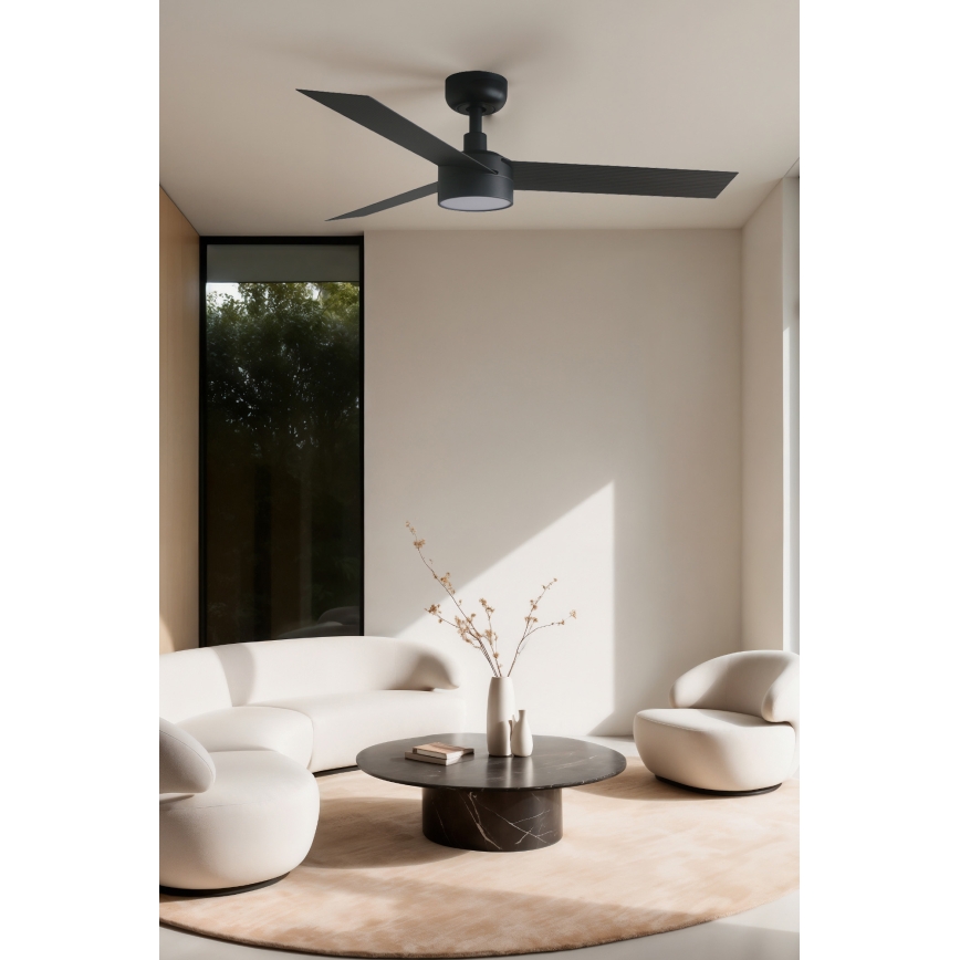 FARO 34289WT1S - Dimmable LED ceiling fan CRUISER S LED/18W/230V 2700/3000/4000K Ø 106 cm black Wi‑Fi Tuya + remote control