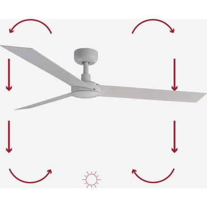 FARO 34290WP - Ceiling fan CRUISER L white d. 132 cm SMART + remote control