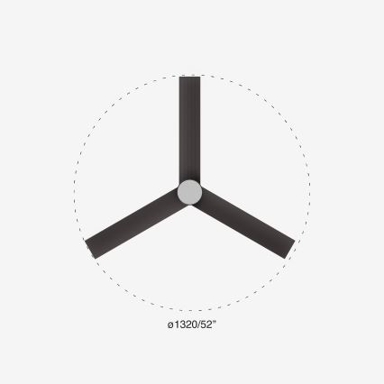 FARO 34291-1TW - CRUISER LED Dimmable Ceiling Fan, 20 W, 230 V, selectable 2700/3000/4000 K, Ø 132 cm, Black + Remote Control