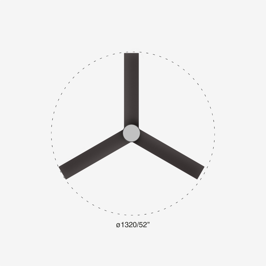 FARO 34291-1TW - CRUISER LED Dimmable Ceiling Fan, 20 W, 230 V, selectable 2700/3000/4000 K, Ø 132 cm, Black + Remote Control