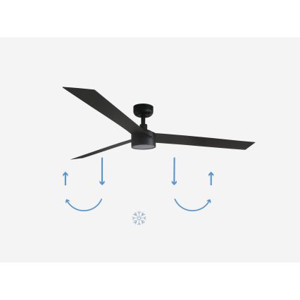 FARO 34293-1TW - CRUISER XL LED Dimmable Ceiling Fan LED/18W/230V 2700/3000/4000K Ø 160 cm Black + Remote Control