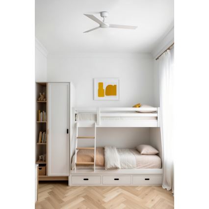 FARO 34295WP - Ceiling fan RUDDER S white d. 106 cm SMART + remote control