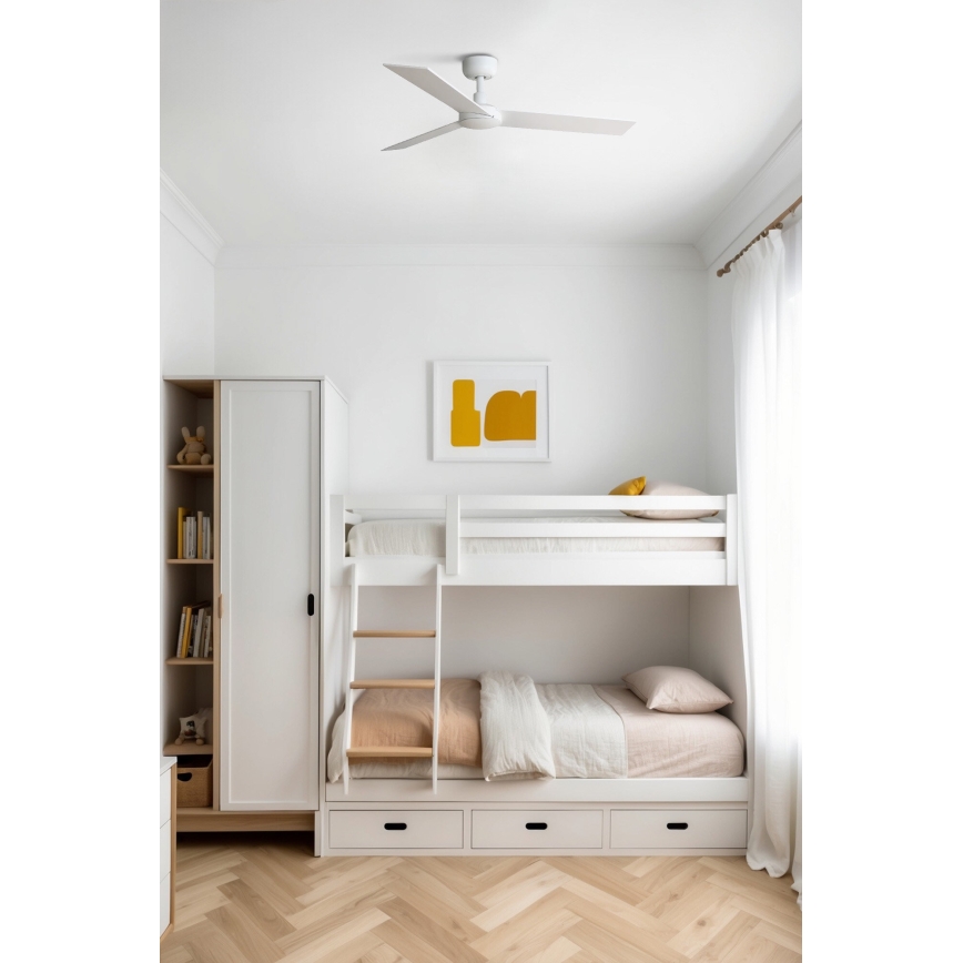 FARO 34295WP - Ceiling fan RUDDER S white d. 106 cm SMART + remote control