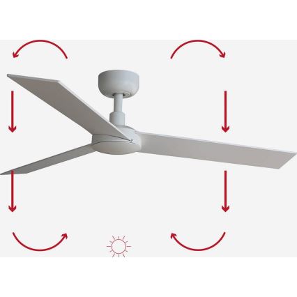 FARO 34295WP - Ceiling fan RUDDER S white d. 106 cm SMART + remote control