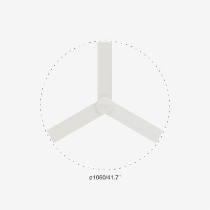 FARO 34295WP - Ceiling fan RUDDER S white d. 106 cm SMART + remote control