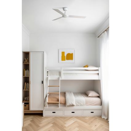FARO 34295WT - Ceiling fan RUDDER S white/beige d. 106 cm Wi-Fi Tuya + remote control