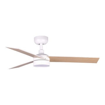 FARO 34295WT1S - RUDDER S LED dimmable ceiling fan with integrated LED 18W, 230V, 2700/3000/4000K, Ø 106 cm, beige/white, Tuya Wi‑Fi + remote control