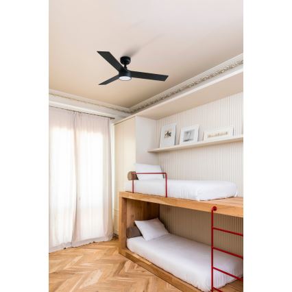 FARO 34296-1TW - LED Dimmable Ceiling Fan RUDDER S with LED/18W/230V, 2700/3000/4000K, 106 cm diameter, Black + Remote Control