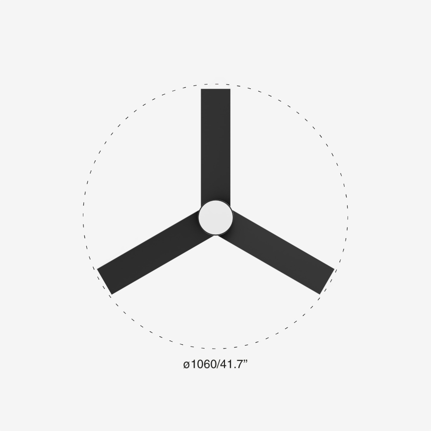 FARO 34296-1TW - LED Dimmable Ceiling Fan RUDDER S with LED/18W/230V, 2700/3000/4000K, 106 cm diameter, Black + Remote Control