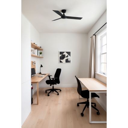 FARO 34296WP - Ceiling fan RUDDER S black d. 106 cm SMART + remote control