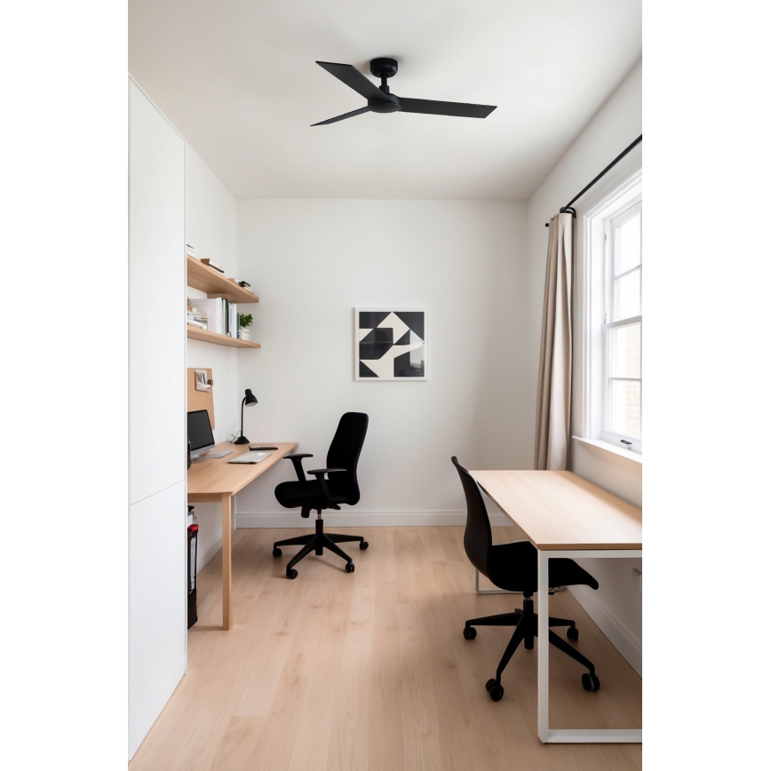 FARO 34296WP - Ceiling fan RUDDER S black d. 106 cm SMART + remote control