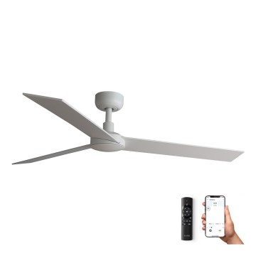 FARO 34297WP - Ceiling fan RUDDER L white d. 132 cm SMART + remote control
