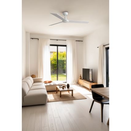 FARO 34297WP - Ceiling fan RUDDER L white d. 132 cm SMART + remote control