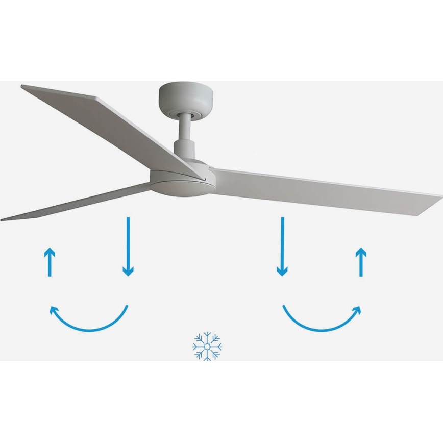 FARO 34297WP - Ceiling fan RUDDER L white d. 132 cm SMART + remote control
