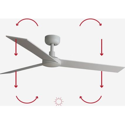 FARO 34297WP - Ceiling fan RUDDER L white d. 132 cm SMART + remote control