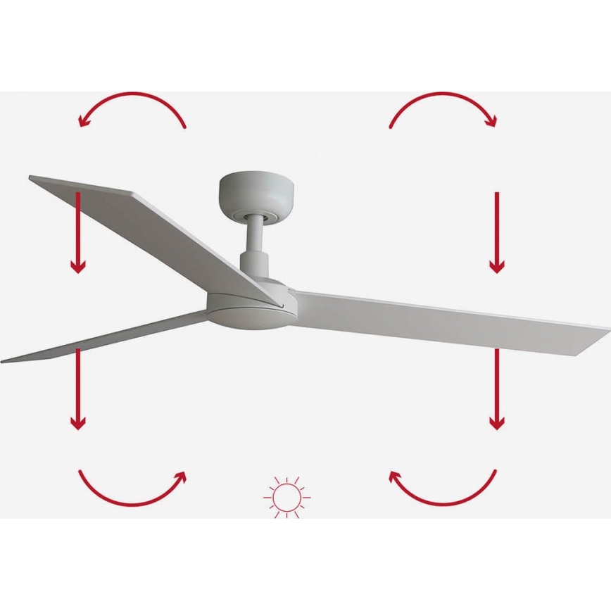 FARO 34297WP - Ceiling fan RUDDER L white d. 132 cm SMART + remote control