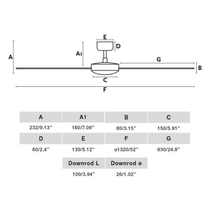 FARO 34298WP - Ceiling fan RUDDER L black d. 132 cm SMART + remote control