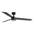 FARO 34298WT1S - RUDDER L LED dimmable ceiling fan, 18W LED / 230V, 2700/3000/4000K, Ø 132 cm, brown/black, Tuya Wi‑Fi + remote control