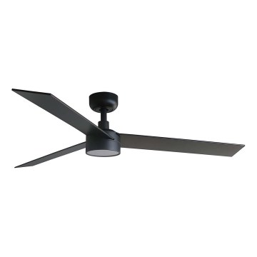 FARO 34298WT1S - RUDDER L LED dimmable ceiling fan, 18W LED / 230V, 2700/3000/4000K, Ø 132 cm, brown/black, Tuya Wi‑Fi + remote control
