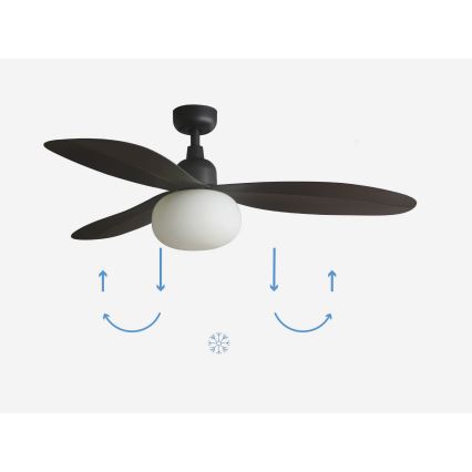 FARO 34301-11L - Ceiling fan PALMA 1xE27/15W/230V brown d. 129 cm IP44 + remote control