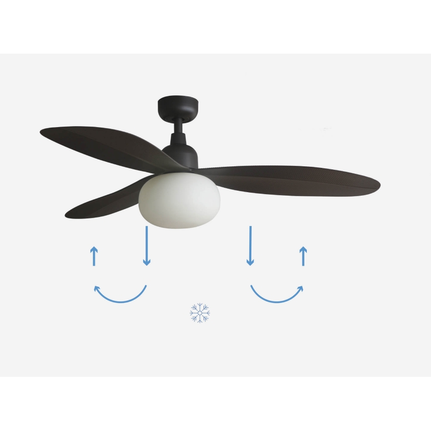 FARO 34301-11L - Ceiling fan PALMA 1xE27/15W/230V brown d. 129 cm IP44 + remote control