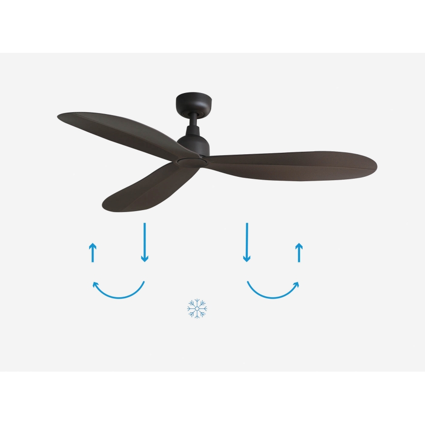 FARO 34301 - Ceiling fan PALMA brown d. 129 cm IP44 + remote control