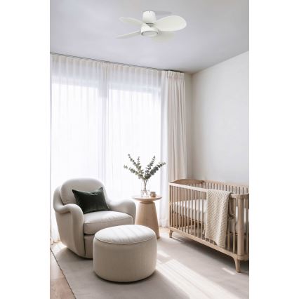 FARO 34315 - LED Dimmable ceiling fan KLOVER S LED/20W/230V 2700/4000/6500K white d. 80 cm + remote control
