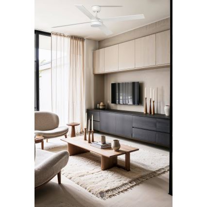 FARO 34355-1TW - LED Dimmable ceiling fan RUDDER L LED/20W/230V white/beige d. 132 cm + remote control