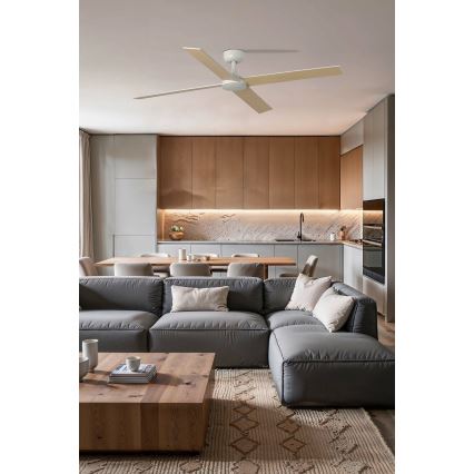FARO 34355 - Ceiling fan RUDDER L beige/white d. 132 cm + remote control