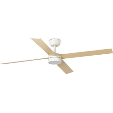 FARO 34355WT-1TW - LED Dimmable ceiling fan RUDDER L LED/18W/230V 2700/4350/6000K white/beige d. 132 cm Wi-Fi Tuya + remote control
