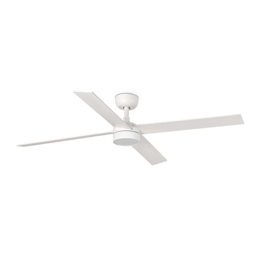 FARO 34355WT-1TW - LED Dimmable ceiling fan RUDDER L LED/18W/230V 2700/4350/6000K white/beige d. 132 cm Wi-Fi Tuya + remote control