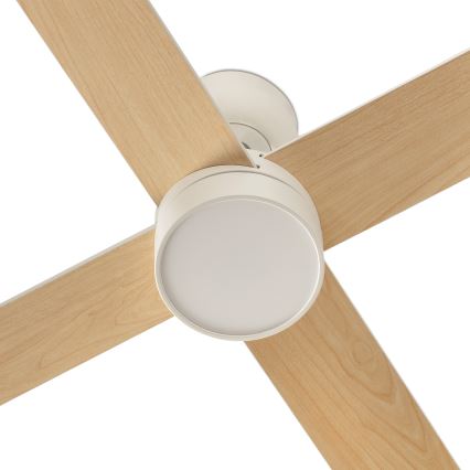 FARO 34355WT-1TW - LED Dimmable Ceiling Fan RUDDER L LED/18W/230V 2700/3000/4000K white/beige Ø132 cm Tuya Wi‑Fi + remote control