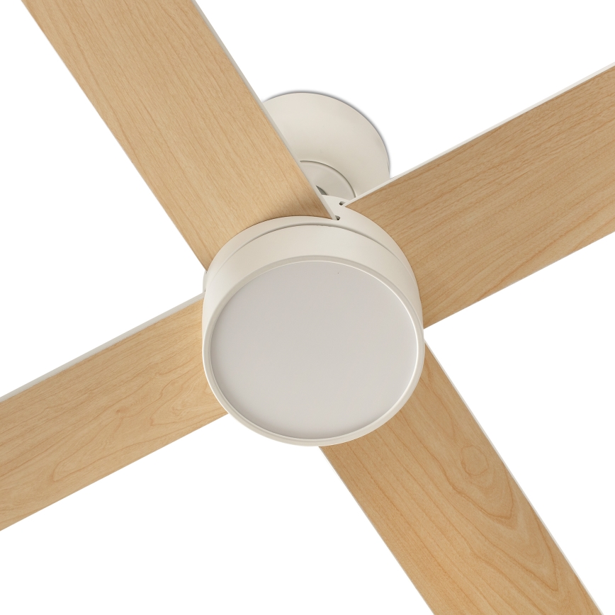 FARO 34355WT-1TW - LED Dimmable Ceiling Fan RUDDER L LED/18W/230V 2700/3000/4000K white/beige Ø132 cm Tuya Wi‑Fi + remote control