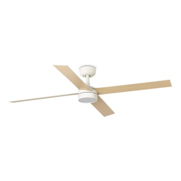 FARO 34355WT1S - RUDDER L Dimmable LED ceiling fan, LED 18W, 230V, 2700/3000/4000K, Ø 132 cm, beige/white, Tuya Wi‑Fi + remote control