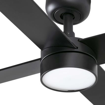 FARO 34356-1TW - LED Dimmable ceiling fan RUDDER L LED/20W/230V black/brown d. 132 cm + remote control