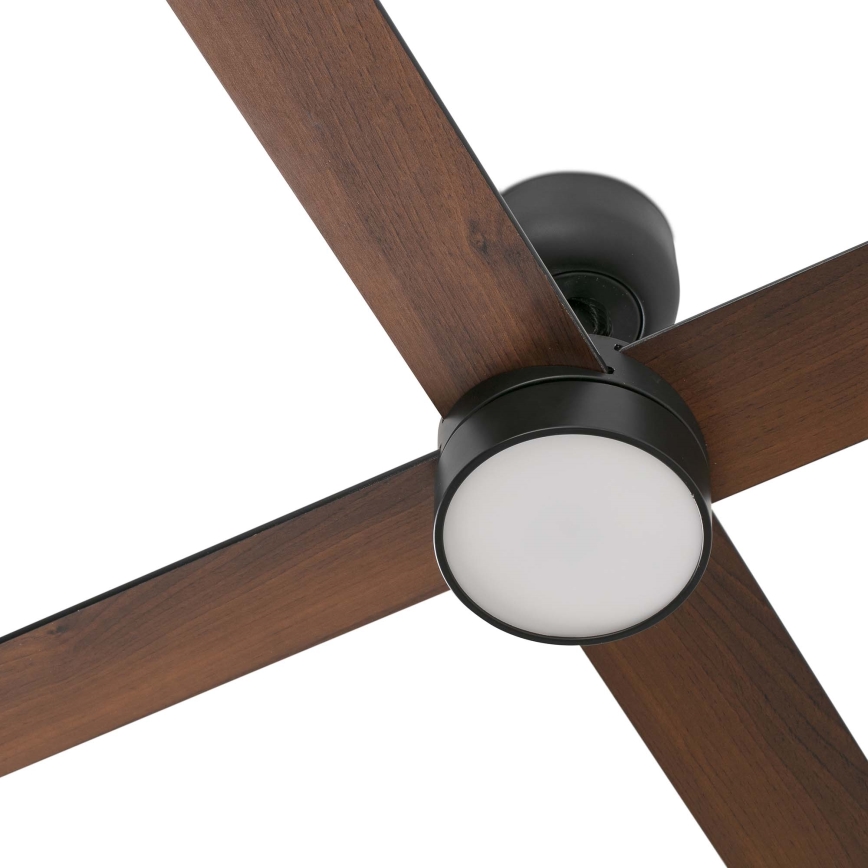 FARO 34356-1TW - LED Dimmable ceiling fan RUDDER L LED/20W/230V black/brown d. 132 cm + remote control