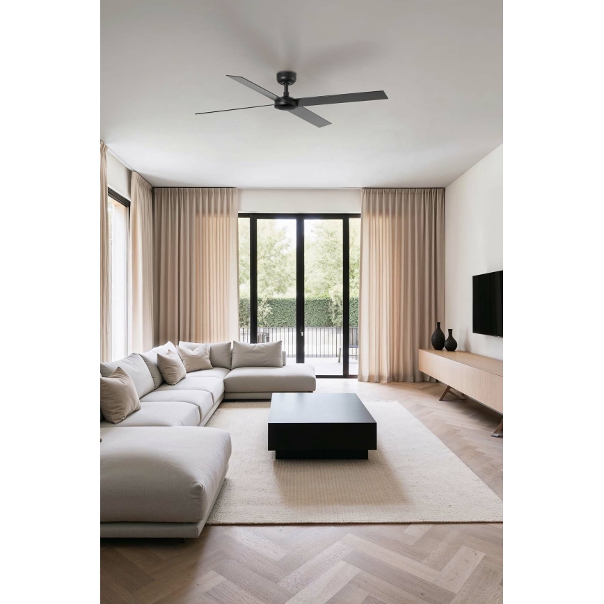 FARO 34356 - Ceiling fan RUDDER L brown/black d. 132 cm + remote control