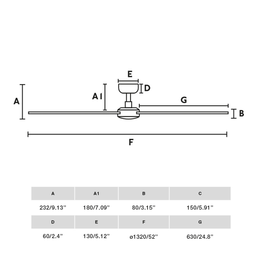 FARO 34356 - Ceiling fan RUDDER L brown/black d. 132 cm + remote control