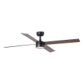FARO 34356WT1S - LED Dimmable Ceiling Fan RUDDER L LED/18W/230V 2700/3000/4000K Ø 132 cm Brown/Black Tuya Wi‑Fi + Remote Control