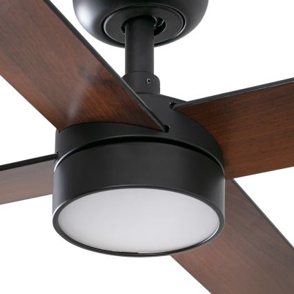 FARO 34356WT1S - LED Dimmable Ceiling Fan RUDDER L LED/18W/230V 2700/3000/4000K Ø 132 cm Brown/Black Tuya Wi‑Fi + Remote Control