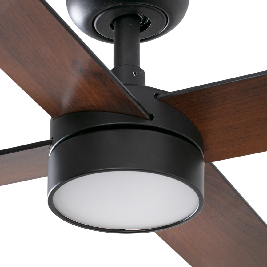 FARO 34356WT1S - LED Dimmable Ceiling Fan RUDDER L LED/18W/230V 2700/3000/4000K Ø 132 cm Brown/Black Tuya Wi‑Fi + Remote Control