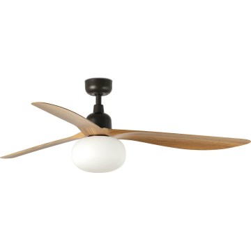 FARO 34360WT-11L - Ceiling fan OUTWOOD L 1xE27/15W/230V brown/black d. 150 cm Wi-Fi Tuya IP44 + remote control