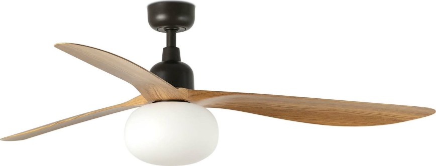 FARO 34360WT-11L - Ceiling fan OUTWOOD L 1xE27/15W/230V brown/black d. 150 cm Wi-Fi Tuya IP44 + remote control