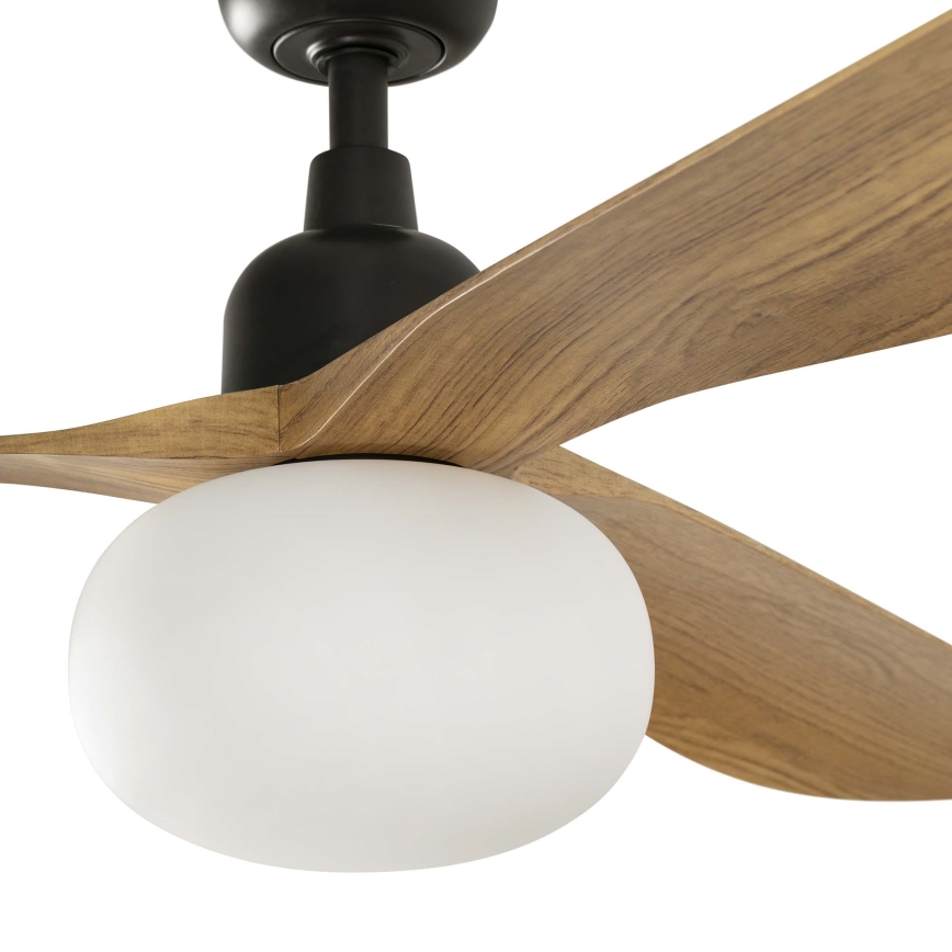 FARO 34360WT-11L - Ceiling fan OUTWOOD L 1xE27/15W/230V brown/black d. 150 cm Wi-Fi Tuya IP44 + remote control