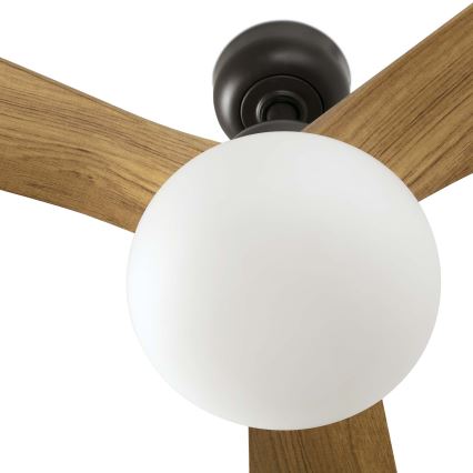 FARO 34360WT-11L - Ceiling fan OUTWOOD L 1xE27/15W/230V brown/black d. 150 cm Wi-Fi Tuya IP44 + remote control
