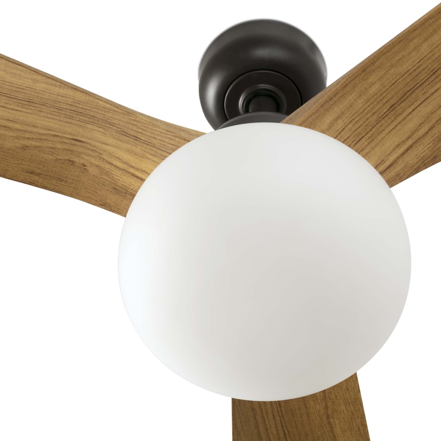 FARO 34360WT-11L - Ceiling fan OUTWOOD L 1xE27/15W/230V brown/black d. 150 cm Wi-Fi Tuya IP44 + remote control