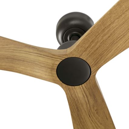 FARO 34360WT - Ceiling fan OUTWOOD L brown/black d. 150 cm Wi-Fi Tuya IP44 + remote control