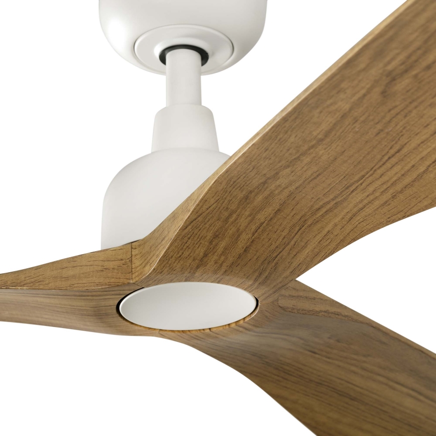 FARO 34361WT - Ceiling fan OUTWOOD L brown/white d. 150 cm Wi-Fi Tuya IP44 + remote control