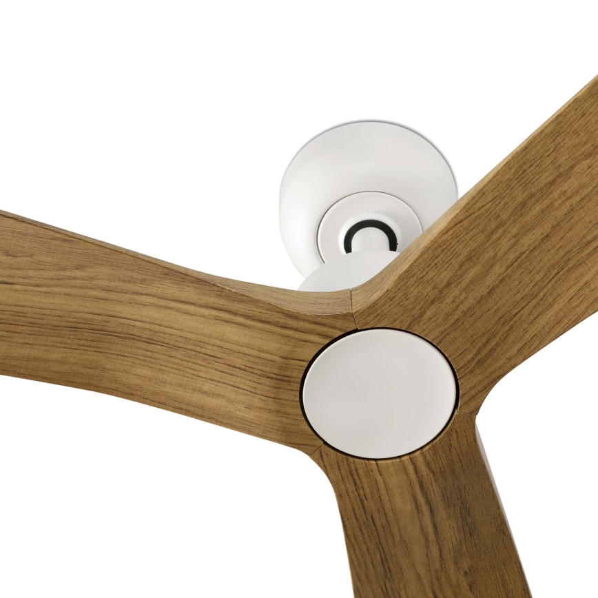 FARO 34361WT - Ceiling fan OUTWOOD L brown/white d. 150 cm Wi-Fi Tuya IP44 + remote control