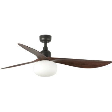 FARO 34362WT-11L - Ceiling fan OUTWOOD L 1xE27/15W/230V brown/black d. 150 cm Wi-Fi Tuya IP44 + remote control